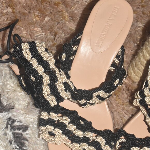 NWOT ULLA JOHNSON Espadrille Raffia Lace Up Woven Nautical Sandals Size 36! - Picture 12 of 15